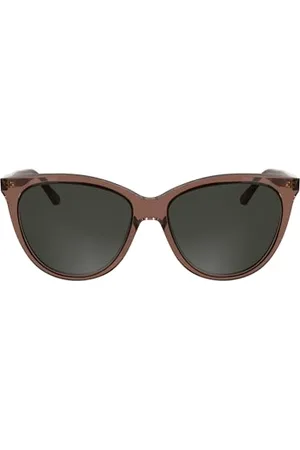 Calvin Klein Okulary przeciwsłoneczne damskie CK25508S - bordowe z solidnymi ciepłymi przydymionymi soczewkami, , Rozmiar uniwersalny