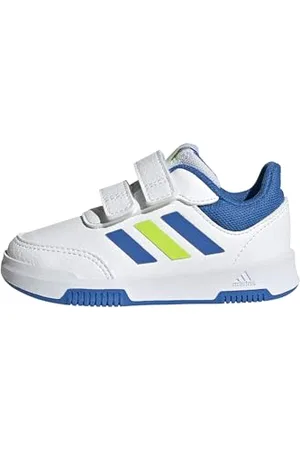 adidas Uniseks - niemowlęta Tensaur Hook and Loop Shoes, Cloud White/Bright Royal/Solar Slime, 21 EU