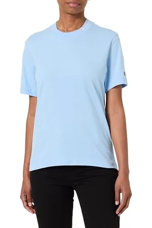Champion Legacy Ikony W - Relaxed Back Logo S/S Crewneck T-Shirt, Celeste, XS Damskie SS24, , XS