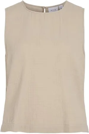 VILA Nia O-Neck S/L Short Top, , 36
