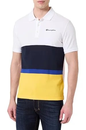 Champion Legacy Retro Sport Polo - Color Block S/S Polo, Biały/Marynowy/Żółty, M Męski SS24, , M