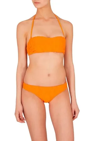 Emporio Armani Damskie 3D Bold Logo Bandeau Bikini Pomarańczowe M, , M