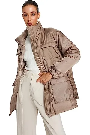 Trendyol Damen Oversize Puffer stójka tkana kurtka, , M, , M