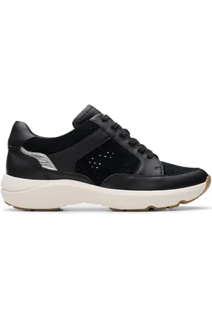 Clarks Damskie trampki Tivoli Walk, czarne Combi, 36,5 EU, , 40 EU