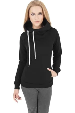 Urban classics Damska bluza z kapturem z wysokim kołnierzem
