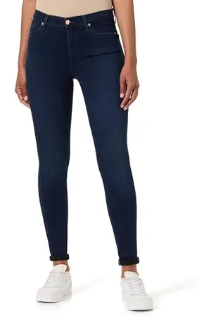 7 for all Mankind Damskie dżinsy Hw Skinny Slim Illusion Luxe Rich Indigo Dark Blue, , 27W