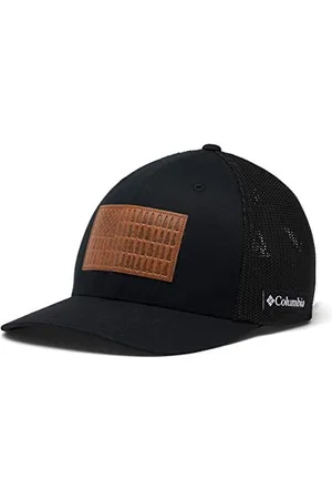 Columbia Męska wytrzymała czapka outdoorowa z siatki, czarna/naszywka z flagą z drzewem, rozm. L/XL