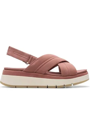 Clarks Premium Damskie sandały w kształcie krzyża toskańskiego, fioletowo-zamszowe, 35 UK, , 38 EU