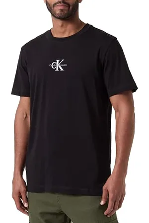 Calvin Klein Jeans Męska koszulka z krótkim rękawem i okrągłym dekoltem Monologo, , XS