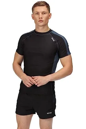 Regatta Unisex Ss Rash Guard Shirt, czarna/szara, rozmiar S