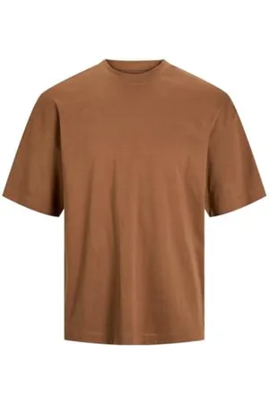JACK & JONES Męski T-shirt jednokolorowy okrągły dekolt t-shirt, , S