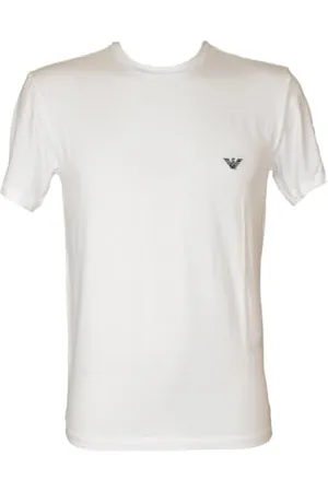 Emporio Armani Męska miękka koszulka z modalem S/rękaw biała L, , L