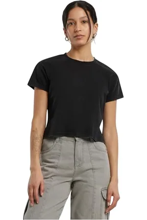 Build Your Brand Damska koszulka damska Vintage Cropped Tee, krótki krój damski T-shirt z bawełny, rozmiary XS - 5XL, , M