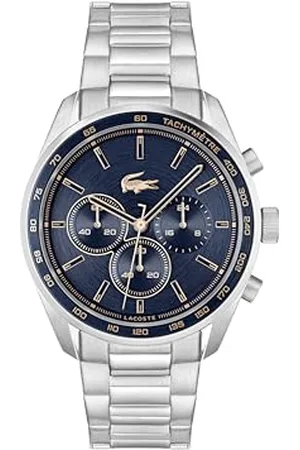 Lacoste Chronograf zegarek kwarcowy dla mężczyzn kolekcja Boston ze srebrną bransoletką ze stali nierdzewnej - 2011380