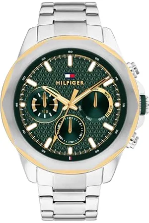 Tommy Hilfiger Analogowy wielofunkcyjny zegarek kwarcowy dla mężczyzn ze srebrną bransoletką ze stali nierdzewnej - 1710651, , Jeden rozmiar, bransoletka