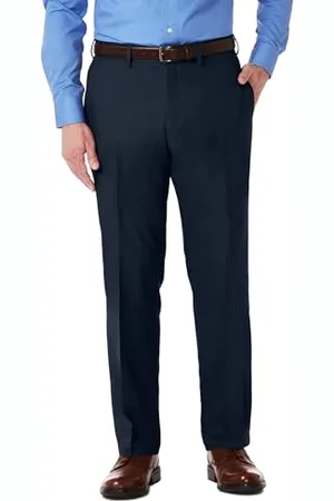 Kenneth Cole Męskie dopasowane płaskie spodnie ze stretchem z przodu i nowoczesnym krojem na co dzień, , 34W / 32L