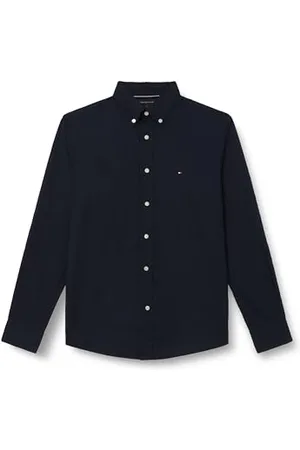 Tommy Hilfiger Męska koszula CORE Flex POPLIN Solid RF MW0MW39988 L/S, niebieska, XL, , XL