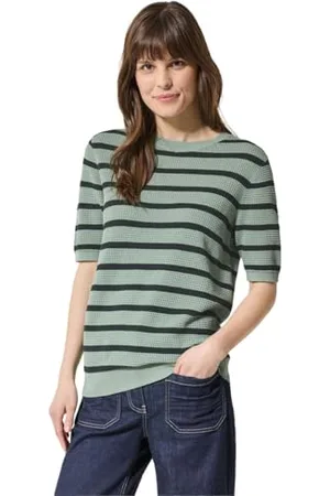 CECIL TOS_Structure Stripe Roundneck, , XS