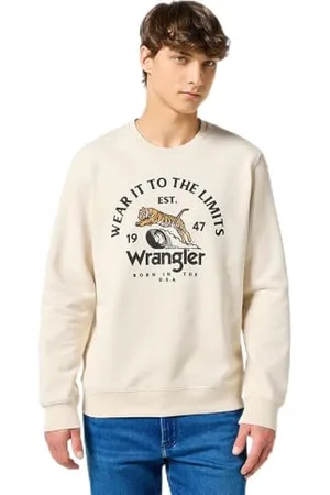 Wrangler Męska bluza z okrągłym dekoltem, biała vintage, L, , L