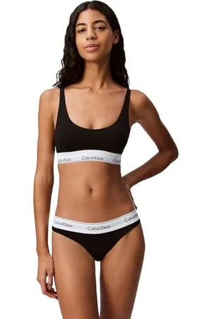 Calvin Klein Damskie nowoczesne bawełniane stringi majtki, , L