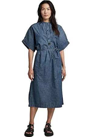G-Star RAW Damska sukienka z regulowaną talią, niebieska (Faded Cricket Blue D311-D891), XS, , XS