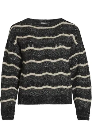 VILA Damski sweter z dzianiny Vipolana Ls Boatneck Glitter Knit Top/Su, , L