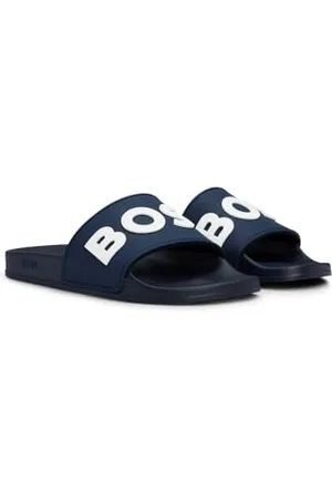 HUGO BOSS Męskie klapki Kirk Slid Made in Italy z wytłoczonym logo, , 39 EU