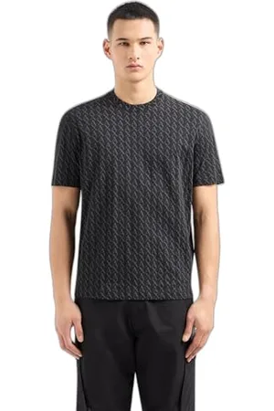 Armani Exchange Męska koszulka z nadrukiem, czarna, M, , M