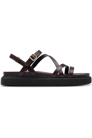 Clarks Premium Damskie sandały Aristella Rose, skóra winna, 35 UK, , 38 EU