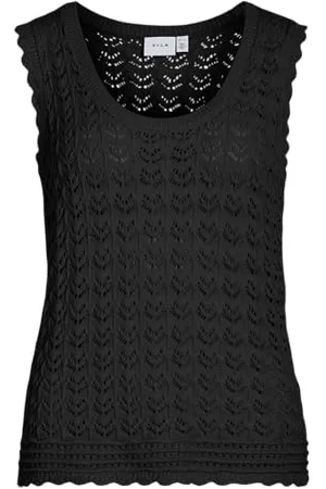 VILA Vidolise U-Neck S/L Knit Top, , S