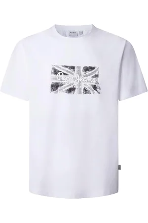 Pepe Jeans Męska koszulka z flagą Bw, biała (biała), M, , M