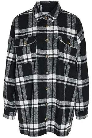 Noisy May NMFLANNY L/S Long Shacket BG NOOS, , M