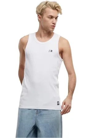 STARTER BLACK LABEL Męski T-Shirt Rib Tank Top, prążkowany tank top dla mężczyzn, rozmiary S - XXL, , XL