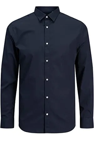 JACK & JONES JJJOE LS Plain Shirt, granatowa marynarka, M, , M