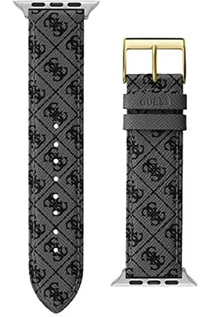 Guess Męski pasek do smartwatcha kompatybilny z Apple Watch (42 mm - 44 mm), czarny/brązowy