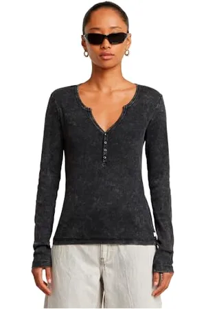 G-Star Deep V Henley Slim Top, , M