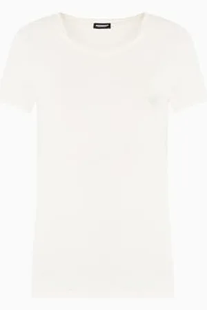 Emporio Armani Woman Essential Studs S/rękaw koszulka z okrągłym dekoltem beżowa XS, , XS