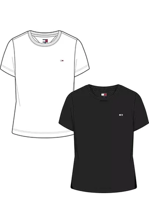 Tommy Hilfiger Koszulka damska S/S, Multi (Ecru/czarny), XXS