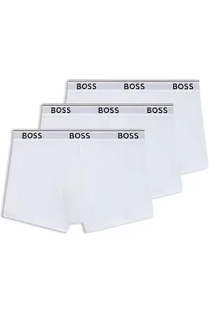 HUGO BOSS Męskie bokserki 3P Power 3-pak ściśle przylegających bokserek z bawełny stretchowej z krótkimi nogawkami i paskiem z logo, , XXL