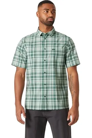 Helly Hansen Męska koszula Fjord Qd Ss 2.0, zielona, L, , L