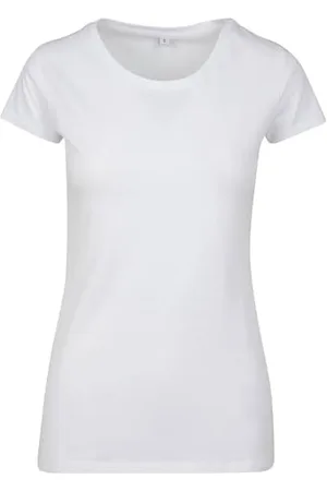 Build Your Brand Damski T-Shirt Ladies Merch Tee, Basic Top dla kobiet dostępny w kolorze czarnym lub białym, rozmiary XS - 5XL, , 5XL
