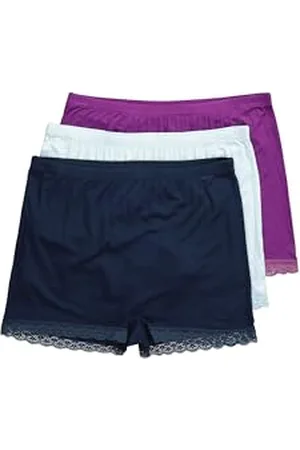 Ulla Popken Damskie duże rozmiary, duże rozmiary, plus size, 3 pary majtek, bambus Lace, , 42-44