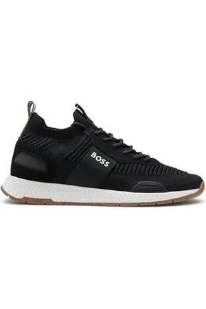 HUGO BOSS Męskie buty sportowe Titanium Runn TTNM EVO Suede-Trim w rozmiarze skarpetkowym, , 44 EU