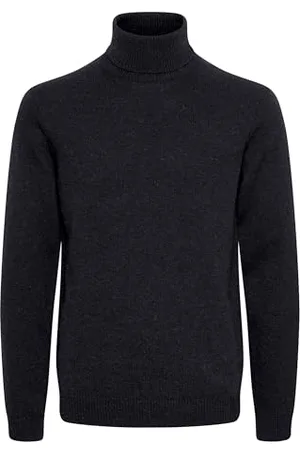 Casual Friday CFKarl męski sweter z golfem z dzianiny z drobnej dzianiny sweter z golfem, Anthracite Black (194007), S