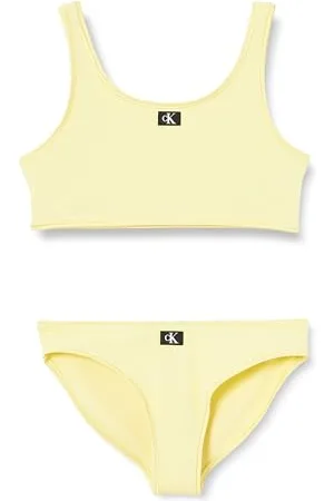 Calvin Klein CK JEANS Dziewczęcy BRALETTE BIKINI SET Bralette, Żółty (Elfin Yellow), 10-12, , 10-12 lat