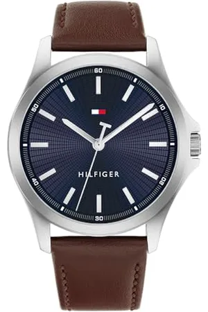 Tommy Hilfiger Trójręczny zegarek kwarcowy dla mężczyzn - dostępny z bransoletką ze stali nierdzewnej lub skórzanym paskiem