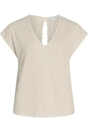 VILA Visyma V-Neck Cap Sleeve Top, , S