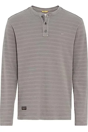 Camel Active Męska koszulka henley z długim rękawem z czystej bawełny, , S
