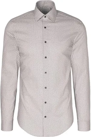 Seidensticker Męska koszula Performance - Slim Fit - Stretch - Kołnierz Kent - Długi rękaw - Mieszanka bawełny, , 44