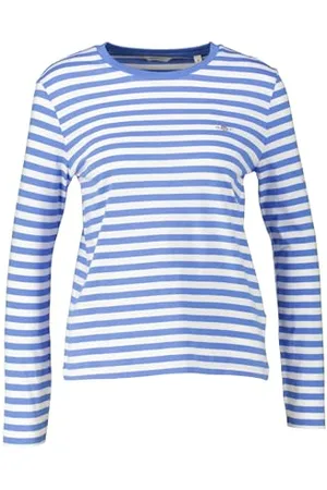 GANT REG STRIPED SHIELD LS T-SHIRT, , XXL